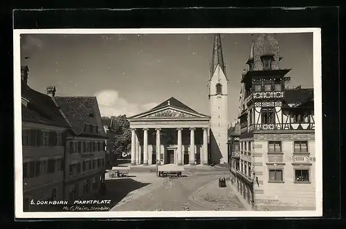 AK Dornbirn, Marktplatz mit Kirche