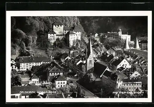 AK Feldkirch, Teilansicht aus der Vogelschau