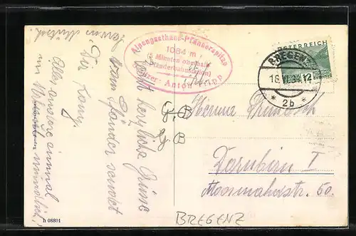 AK Bregenz, Alpengasthaus Pfänderspitze