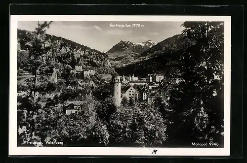 AK Feldkirch, Panorama mit Blick zur Gurtisspitze