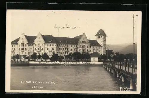 AK Lochau, Blick zum Strand Palast Hotel