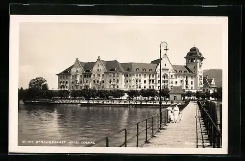 AK Lochau, Blick zum Strand Palast Hotel