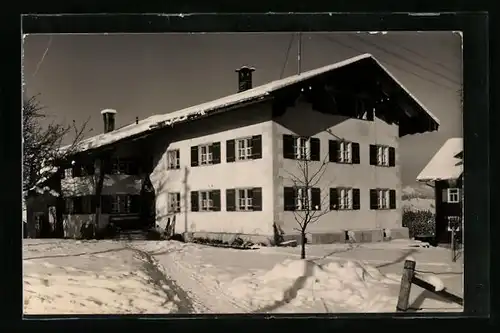 AK Riezlern, Fremdenheim Max Müller im Winter