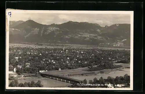 AK Lustenau, Gesamtansicht mit Blick auf den Rhein