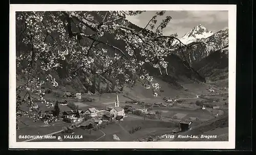 AK Gaschurn, Panoramablick vom Berg aus gesehen