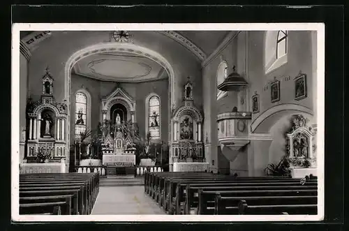 AK Gisingen, Inneres der Kath. Pfarrkirche