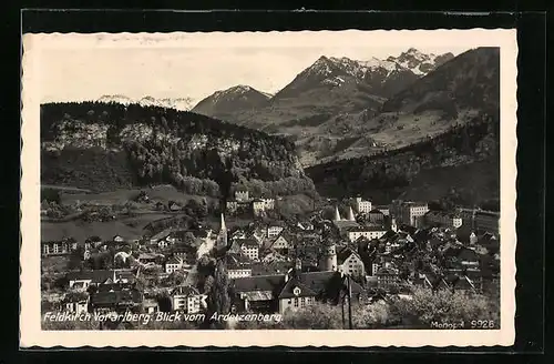 AK Feldkirch, Blick vom Berg auf die Stadt