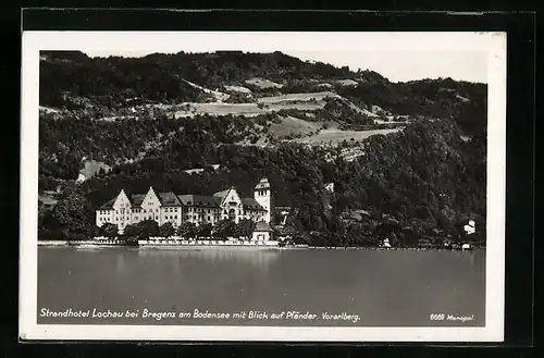 AK Lochau, Blick zum Strandhotel mit Pfänder
