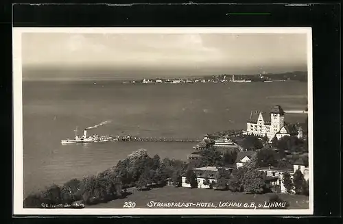 AK Lochau, Strand-Palast-Hotel aus der Luft gesehen