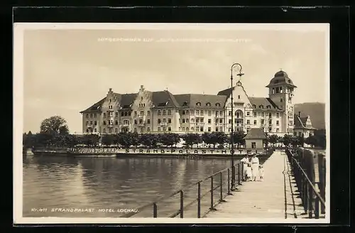 AK Lochau, Blick zum Hotel Strandpalast