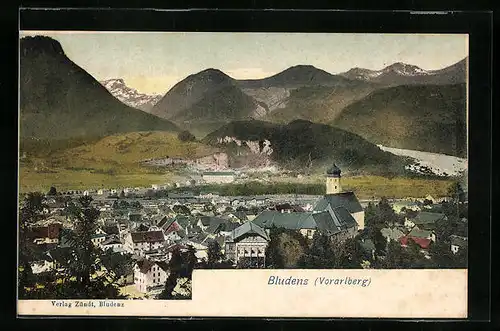 AK Bludenz, Panoramablick aus der Vogelschau
