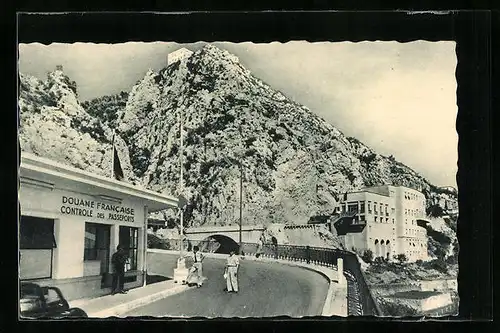 AK Menton, Les deux Postes Frontière et le Pont St-Louis, Grenze