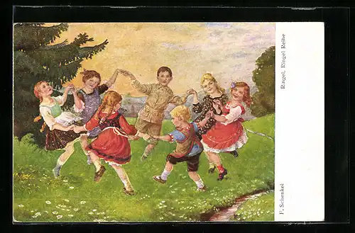 Künstler-AK Franziska Schenkel: Kinder tanzen im Reigen