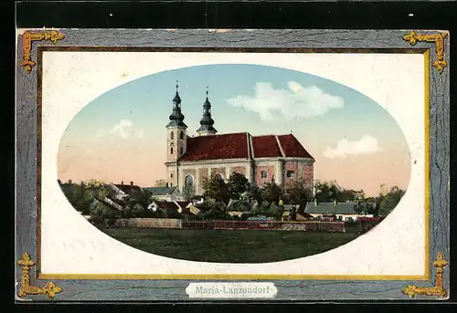 AK Maria-Lanzendorf, Kirche mit Umgebung