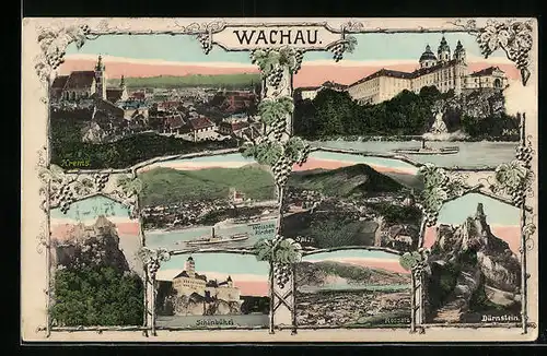 AK Krems a. d. Donau, Gesamtansicht, Schloss, Schönbühel