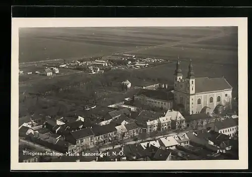AK Maria -Lanzendorf, Gesamtansicht, Fliegeraufnahme