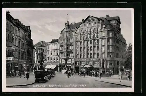 AK Saarbrücken, Hotel Excelsior Ecke Reichs- und Strasse