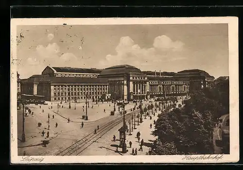AK Leipzig, Totale vom Hauptbahnhof