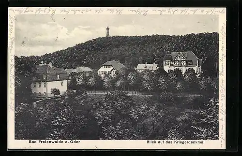 AK Bad Freienwalde / Oder, Blick auf das Kriegerdenkmal
