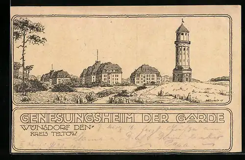 Künstler-AK Wünsdorf /Kreis Teltow, Genesungsheim der Garde