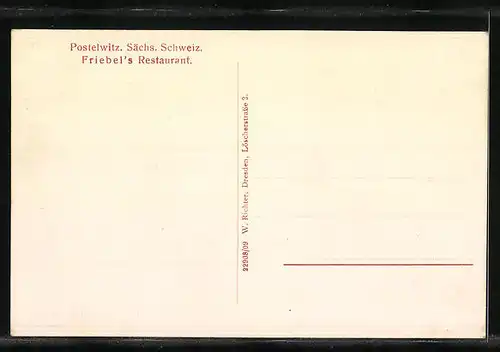 AK Postelwitz /Sächs. Schweiz, Friebel`s Restaurant