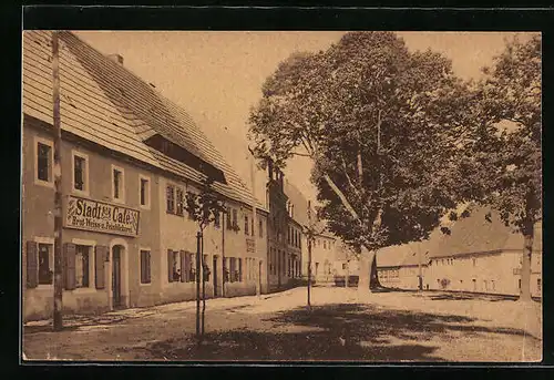 AK Bärenstein i. Erzgeb., Markt mit Stadt-Cafe