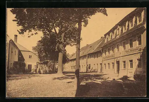 AK Bärenstein /Bez. Dresden, Markt mit Gasthof Stadt Bärenstein