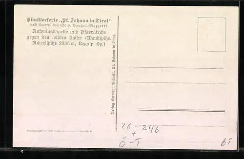 Künstler-AK Edo v. Handel-Mazzetti: St. Johann, Antoniuskapelle und Pfarrkirche