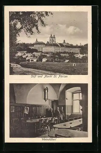 AK St. Florian, Inneres Gasthaus Weinstüberl, Stift und Markt