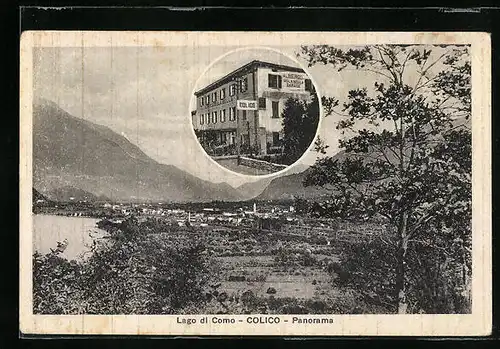 AK Colico /Lago di Como, Albergo Isola Bella, Panorama