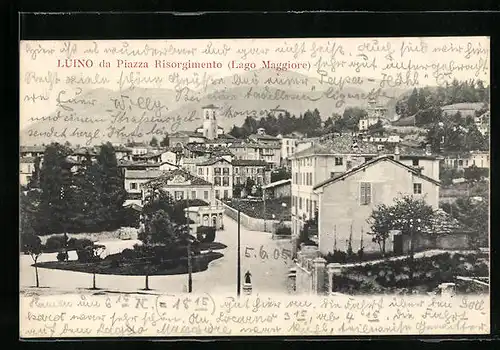 AK Luino /Lago Maggiore, Panorama da Piazza Risorgimento