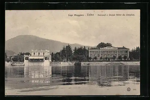 AK Luino /Lago Maggiore, Kursaal e Grand Hotel du Simplon