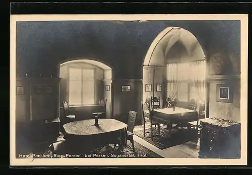 AK Persen im Suganertal, Inneres von Hotel-Pension Burg Persen
