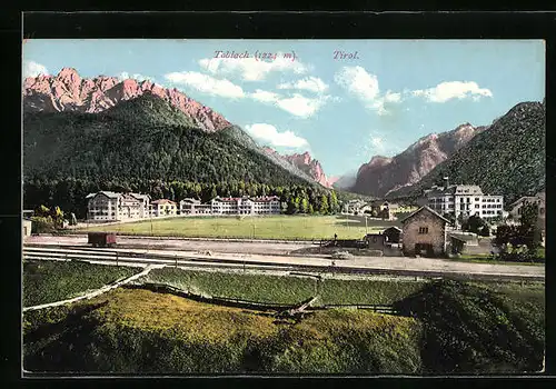 AK Toblach, Gesamtansicht aus der Vogelschau