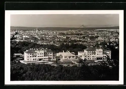 AK Sopron, Löwer-Hotel aus der Vogelschau