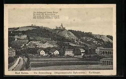 AK Bad Sulza, Die Sonnenburg (Altgermanische Opferstätte), Kurhäuser