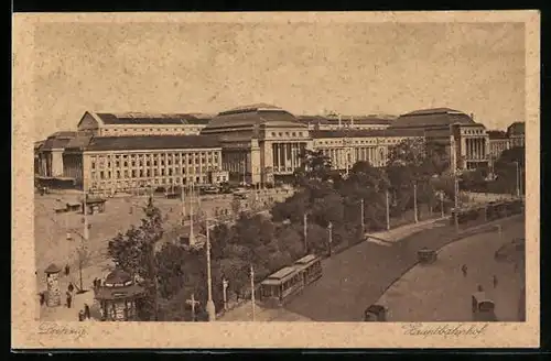 AK Leipzig, Blick zum Hauptbahnhof