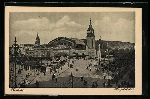 AK Hamburg-St.Georg, Hauptbahnhof aus der Vogelschau