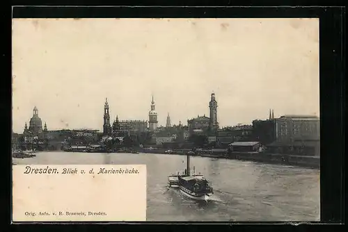 AK Dresden, Blick von der Marienbrücke