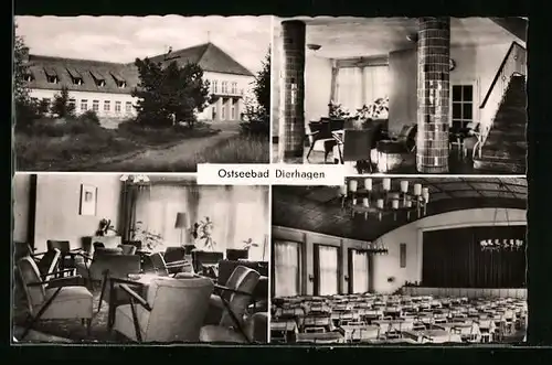 AK Ostseebad Dierhagen, Vier Ansichten vom FDGB-Haus Ernst Moritz Arndt