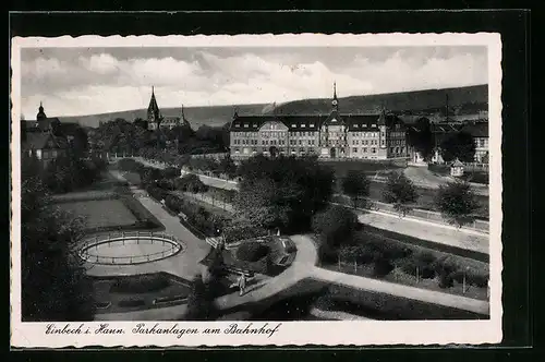 AK Einbeck i. Hann., Parkanlagen am Bahnhof