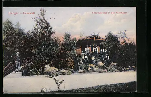 AK Stuttgart-Cannstatt, Schweizerhaus in den Kuranlagen