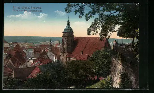 AK Pirna, Blick vom Schlossrestaurant