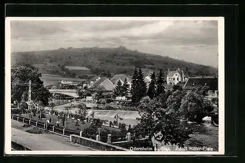 AK Odernheim a. Glan, Platz aus der Vogelschau