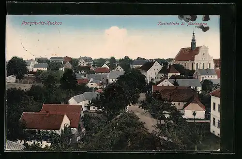 AK Panschwitz-Kuckau, Ortsansicht mit Klosterkirche St. Mariensten