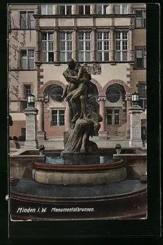 AK Minden i. W., Monumentalbrunnen