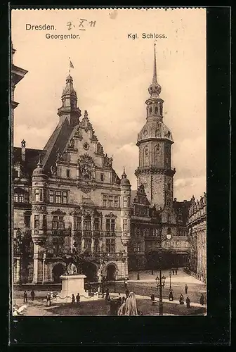 AK Dresden, Georgentor und Kgl. Schloss