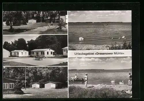 AK Dresenow, Urlaubsgebiet Dresenower Mühle am Plauer See in fünf Ansichten