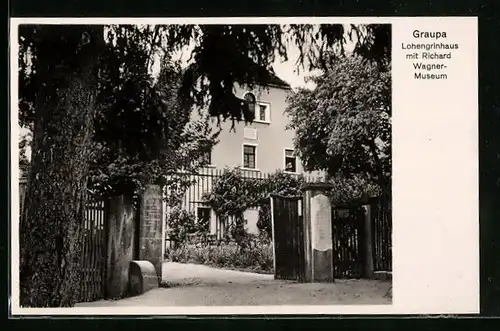 AK Graupa, Lohengrinhaus mit Richard Wagner-Museum