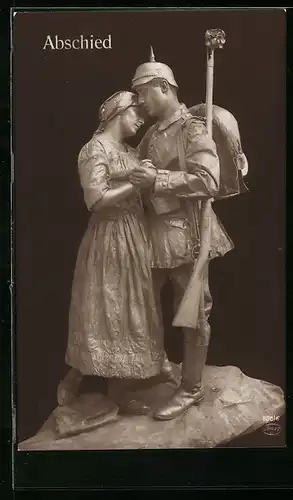 AK Soldat nimmt Abschied von Geliebter